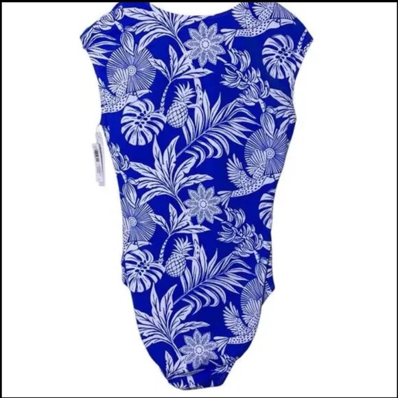 Rod Beattie One Piece Women's Size 4 Pace In The Sun Cap Sleeve Big Surf Blue - Picture 2 of 4